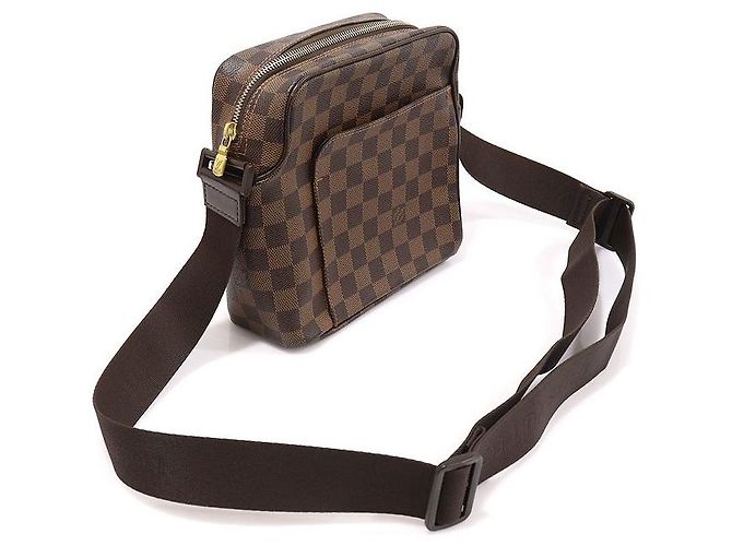 Louis Vuitton Borsa a tracolla Olav PM Damier Ebene Canvas Marrone - vista 3