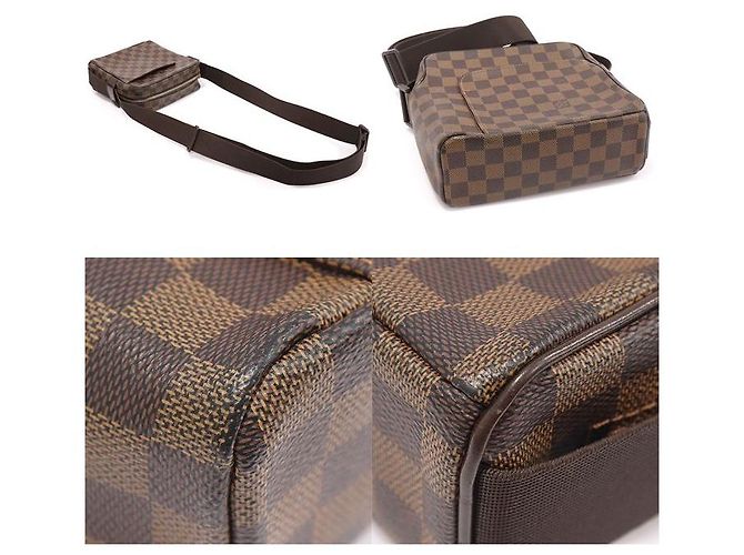 Louis Vuitton Borsa a tracolla Olav PM Damier Ebene Canvas Marrone - vista 5