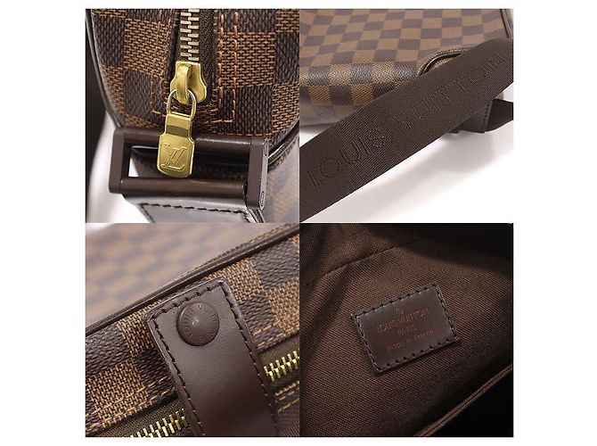 Louis Vuitton Borsa a tracolla Olav PM Damier Ebene Canvas Marrone - vista 7