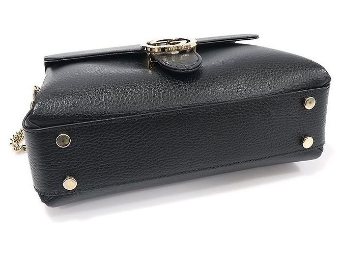 Gucci Kleiner Interlocking Top Handle aus schwarzem Leder mit Kette - Ansicht 5