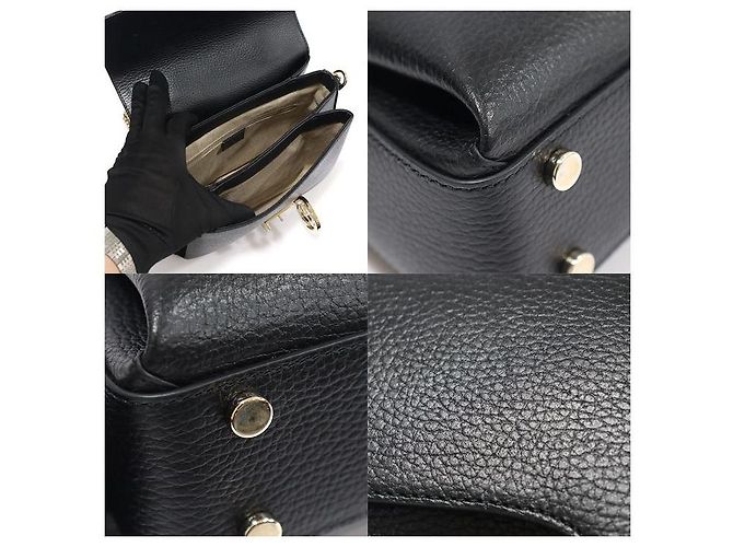 Gucci Kleiner Interlocking Top Handle aus schwarzem Leder mit Kette - Ansicht 6