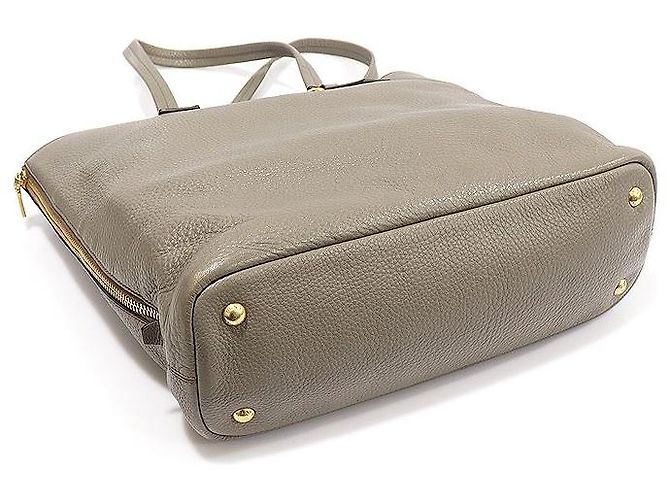 Prada Borsa a tracolla in Vitello Dino grigio con zip laterale e scritte Marrone - vista 4