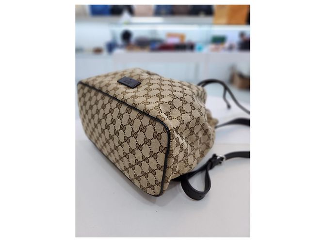 Gucci Canvas-Rucksack mit Kordelzug Braun - Ansicht 13