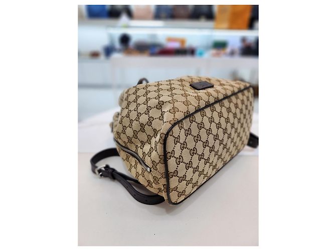 Gucci Canvas-Rucksack mit Kordelzug Braun - Ansicht 14
