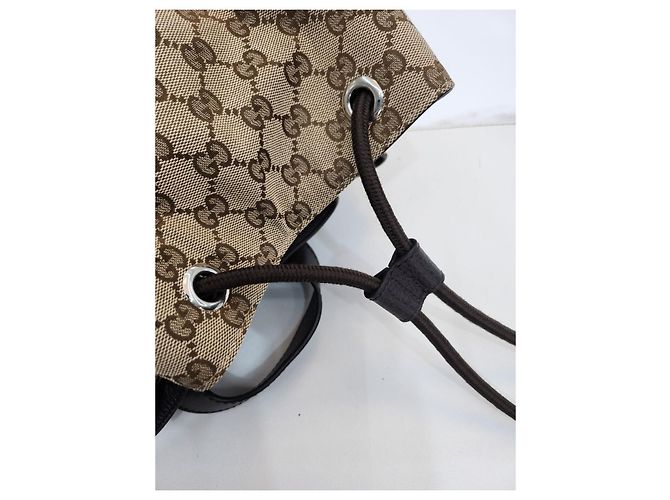 Gucci Canvas-Rucksack mit Kordelzug Braun - Ansicht 18