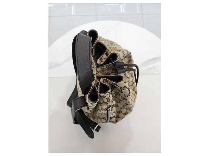 Gucci Canvas-Rucksack mit Kordelzug Braun - Ansicht 2