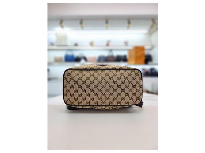 Gucci Canvas-Rucksack mit Kordelzug Braun - Ansicht 6