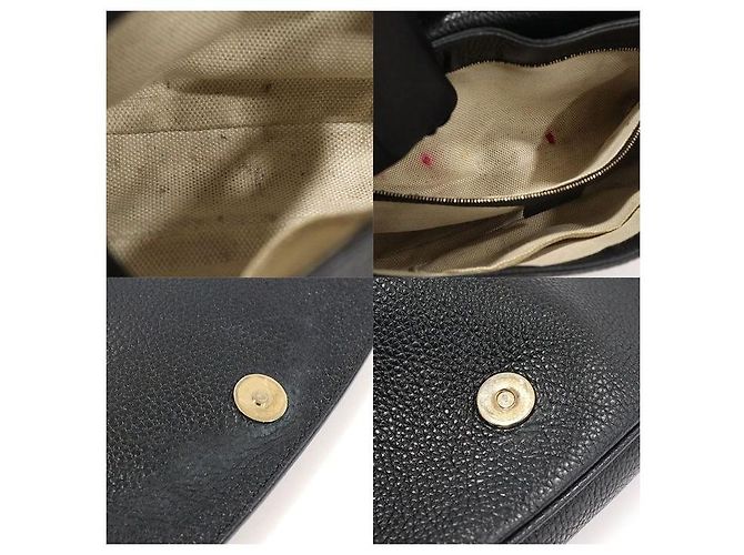 Gucci Borsa a tracolla Soho in pelle nera con nappa e catena Nero - vista 6