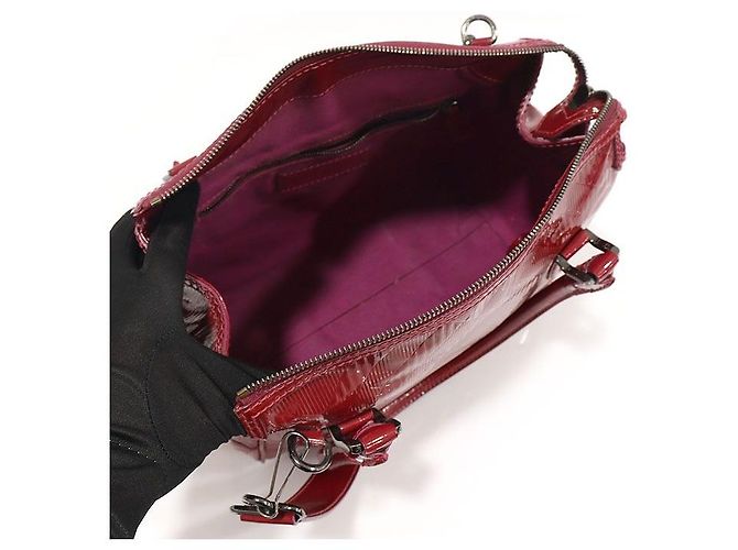 Burberry Tote Bowling Medium in vernice rosso - vista 4