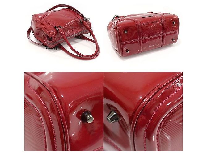Burberry Tote Bowling Medium in vernice rosso - vista 5