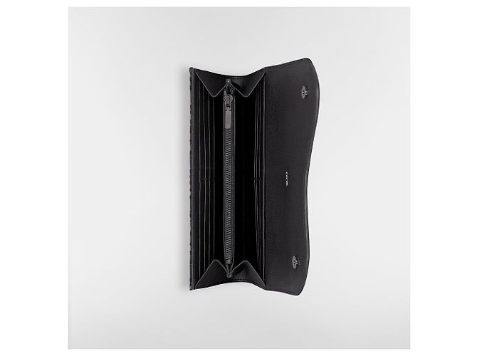 Dior Carteira Long Saddle em Pele de Vitelo Granulada Preta - vista 3