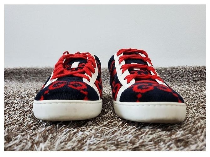 Gucci Sneakers Ace GG Diamond Towel Rosso - vista 3