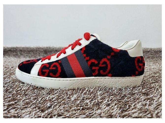 Gucci Sneakers Ace GG Diamond Towel Rosso - vista 5