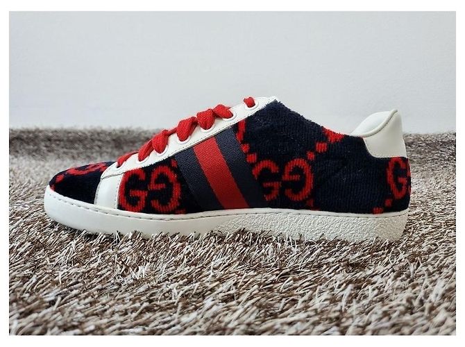 Gucci Sneakers Ace GG Diamond Towel Rosso - vista 6