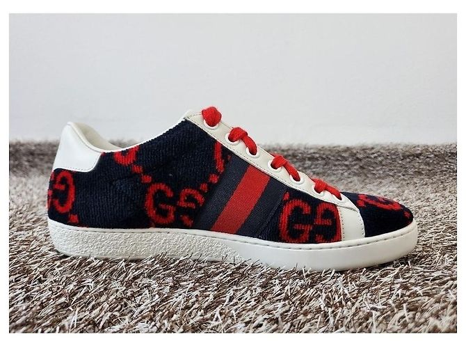 Gucci Sneakers Ace GG Diamond Towel Rosso - vista 8