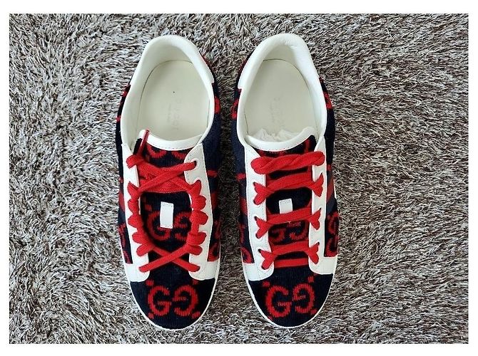 Gucci Sneakers Ace GG Diamond Towel Rosso - vista 9