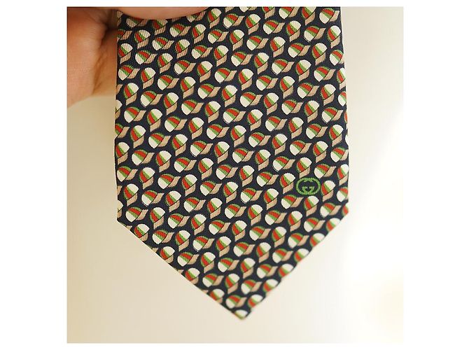 Gucci Silk Tie Navy Luxury Tie Gift Blue - view 4