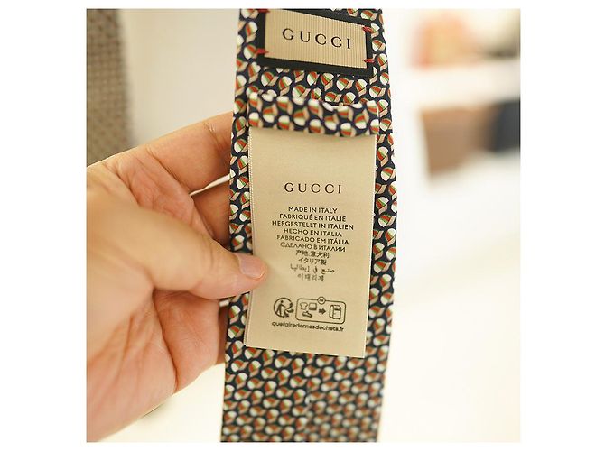 Gucci Silk Tie Navy Luxury Tie Gift Blue - view 6