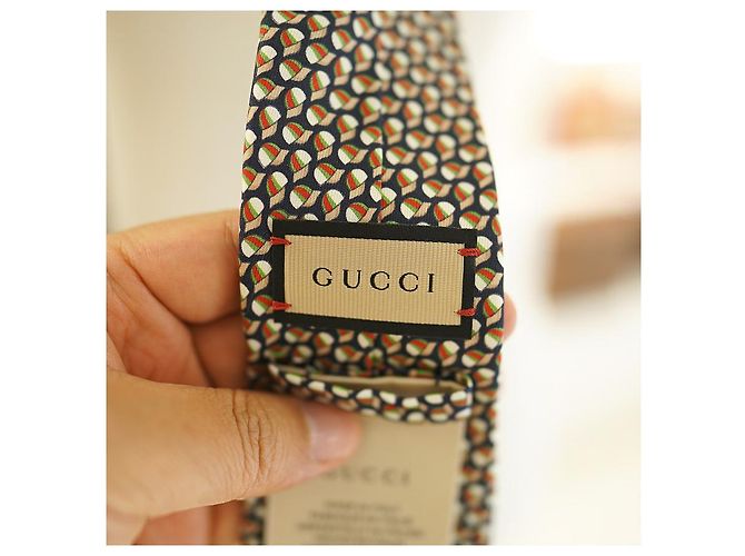 Gucci Silk Tie Navy Luxury Tie Gift Blue - view 7