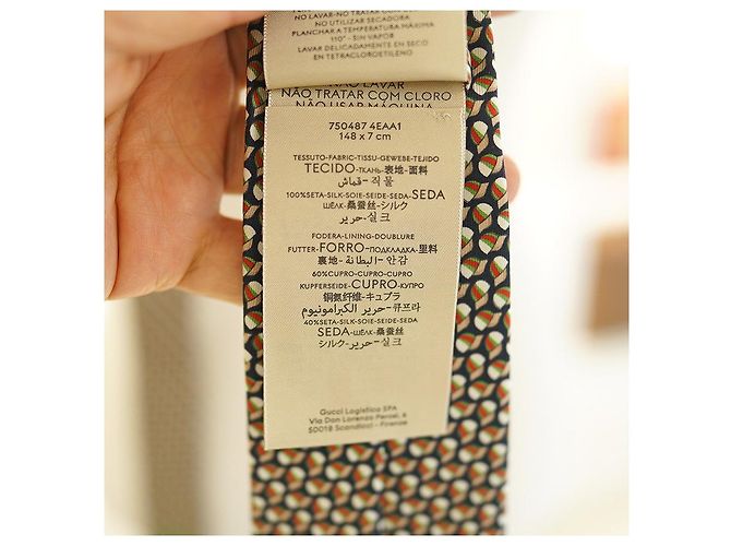 Gucci Silk Tie Navy Luxury Tie Gift Blue - view 8