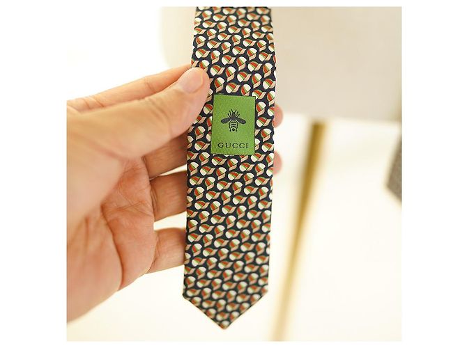 Gucci Silk Tie Navy Luxury Tie Gift Blue - view 9