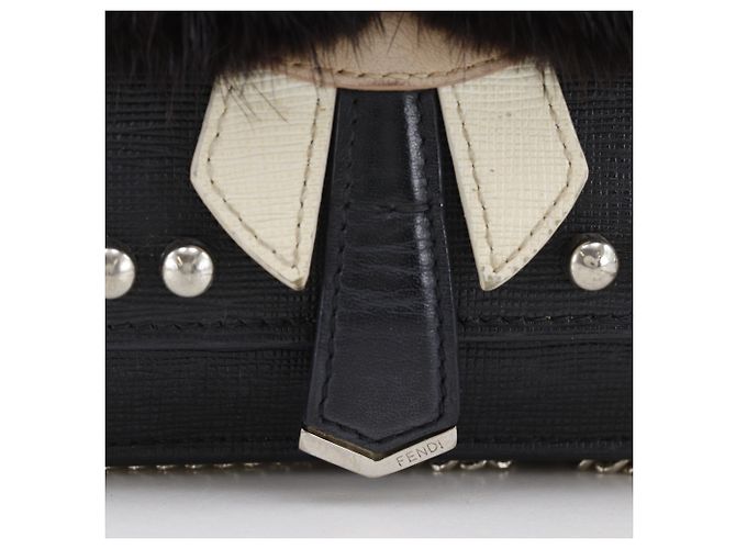 Borsa a tracolla in pelle nera Fendi Karl Lagerfeld Nero - vista 13