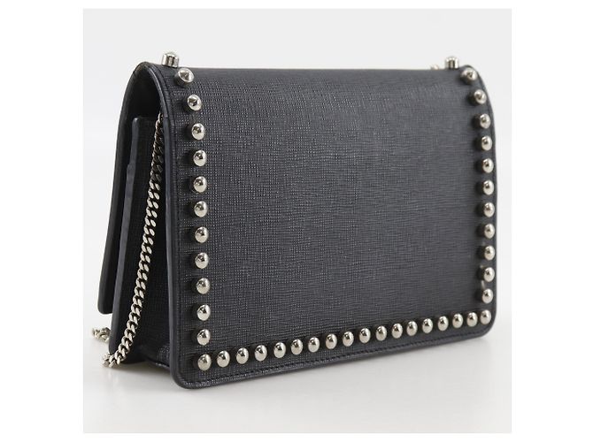 Borsa a tracolla in pelle nera Fendi Karl Lagerfeld Nero - vista 3