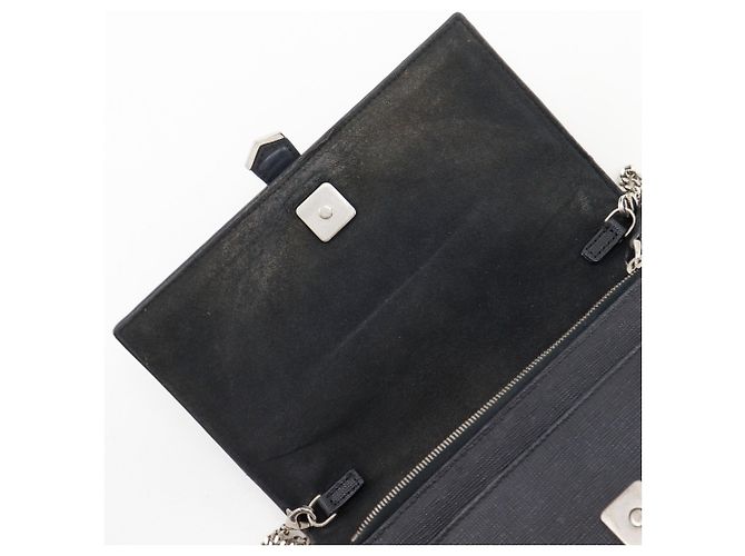 Borsa a tracolla in pelle nera Fendi Karl Lagerfeld Nero - vista 8