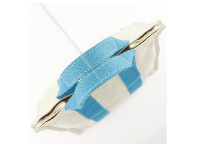Hermès Hermes Bora PM Tote Bag in Hellblau und Weiß - Ansicht 5