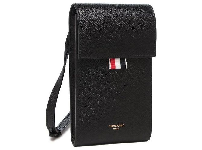 Thom Browne Porta-celular transversal com aba em couro granulado - vista 3
