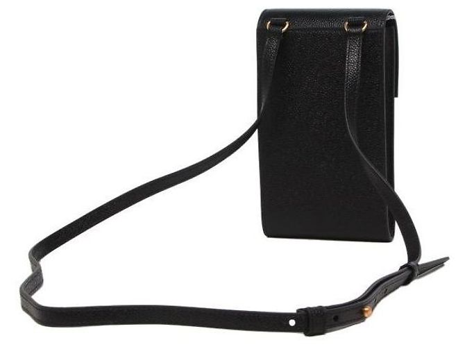 Thom Browne Porta-celular transversal com aba em couro granulado - vista 5