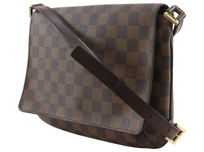 Borsa a tracolla Louis Vuitton Musette Tango Marrone Damier ebene - vista 2