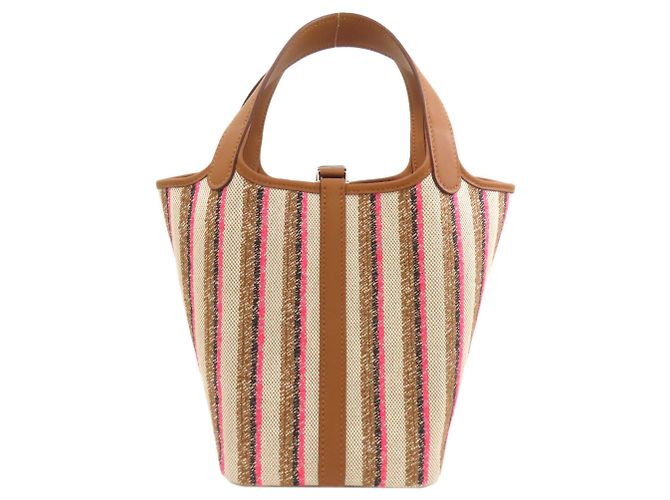 Hermès Borsa Hermes Picotin Lock PM in Ecru e Fauve Rosso D'oro Crudo - vista 2