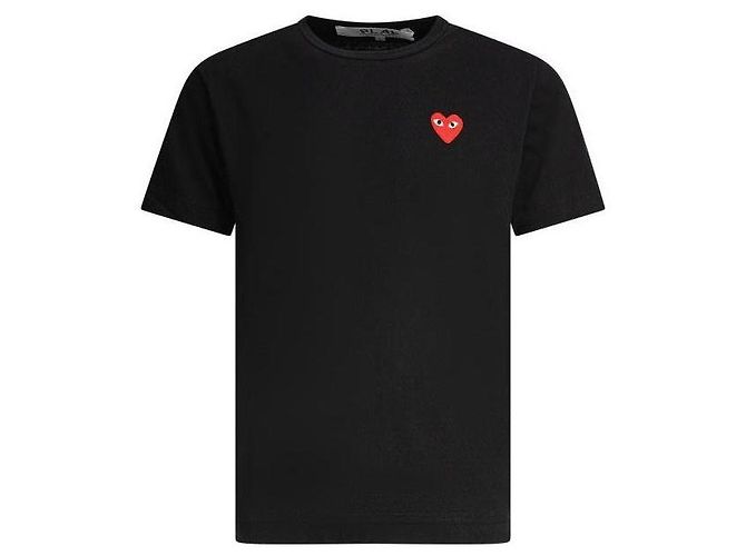 Comme Des Garcons T-Shirt mit kurzen Ärmeln Red Heart Patch AX Schwarz - Ansicht 4