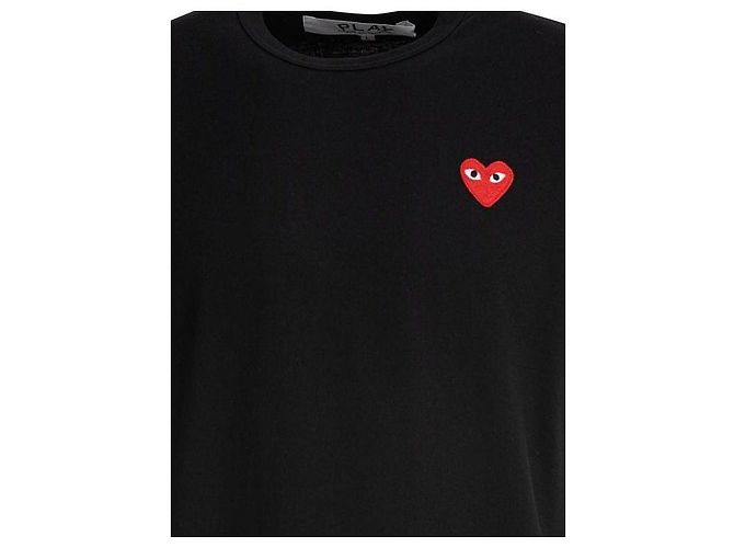 Comme Des Garcons T-Shirt mit kurzen Ärmeln Red Heart Patch AX Schwarz - Ansicht 6