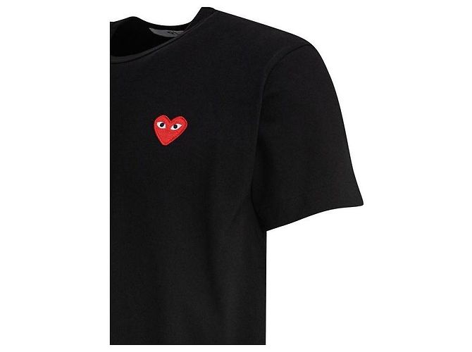 Comme Des Garcons T-Shirt mit kurzen Ärmeln Red Heart Patch AX Schwarz - Ansicht 7