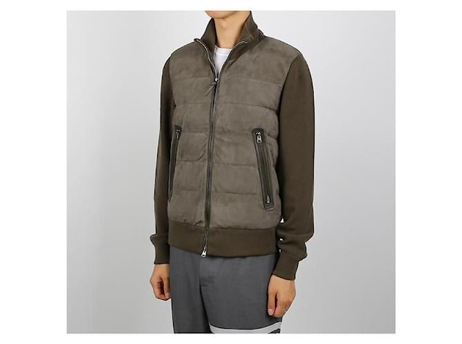 Tom Ford Suede Down Jacket Green - view 2