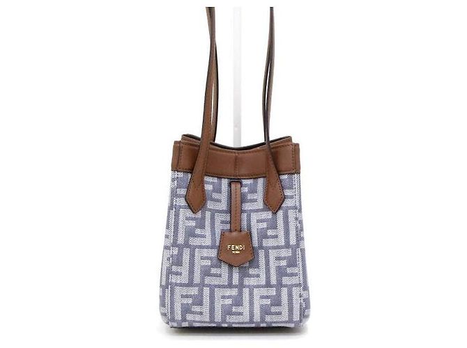 Fendi Mini borsa a secchiello FF Logo Origami Borsa a tracolla Blu - vista 2