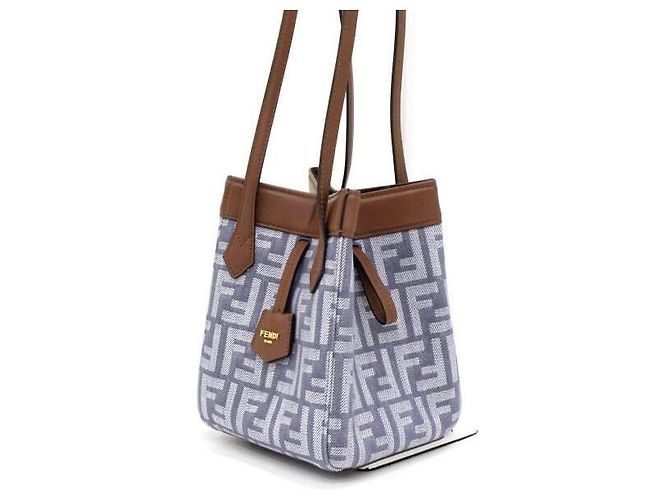 Fendi Mini borsa a secchiello FF Logo Origami Borsa a tracolla Blu - vista 3
