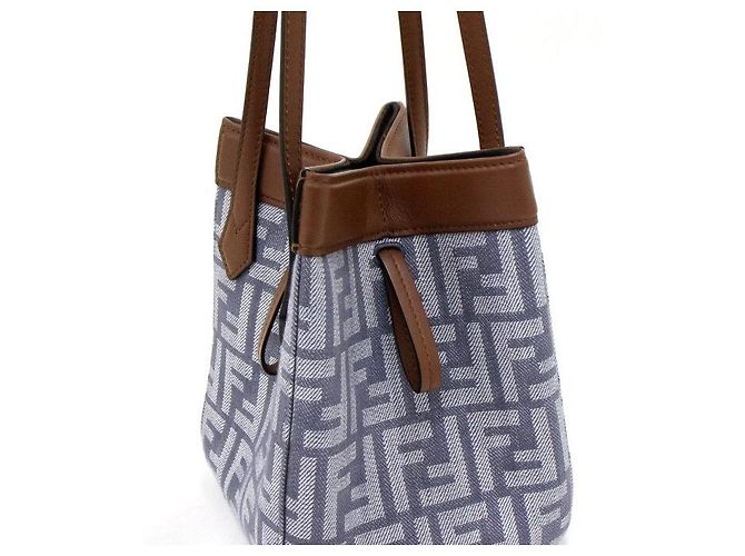 Fendi Mini borsa a secchiello FF Logo Origami Borsa a tracolla Blu - vista 9