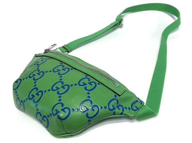Gucci Borsa a tracolla a rilievo AABDQ Verde - vista 2