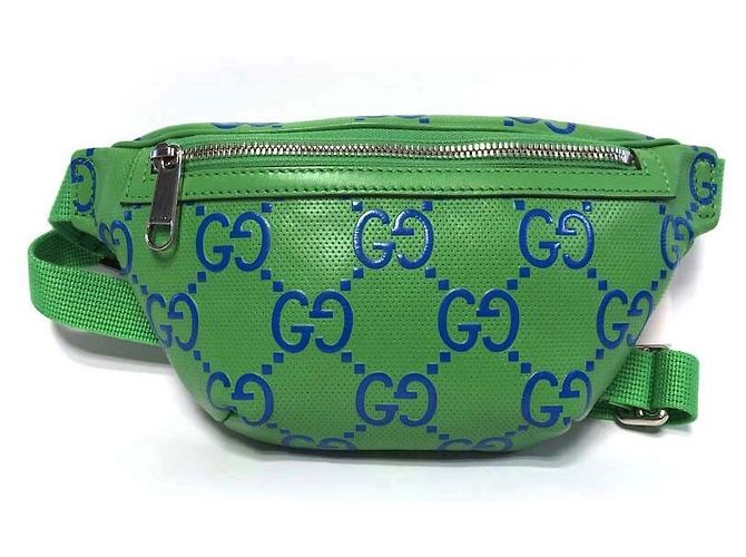 Gucci Borsa a tracolla a rilievo AABDQ Verde - vista 4