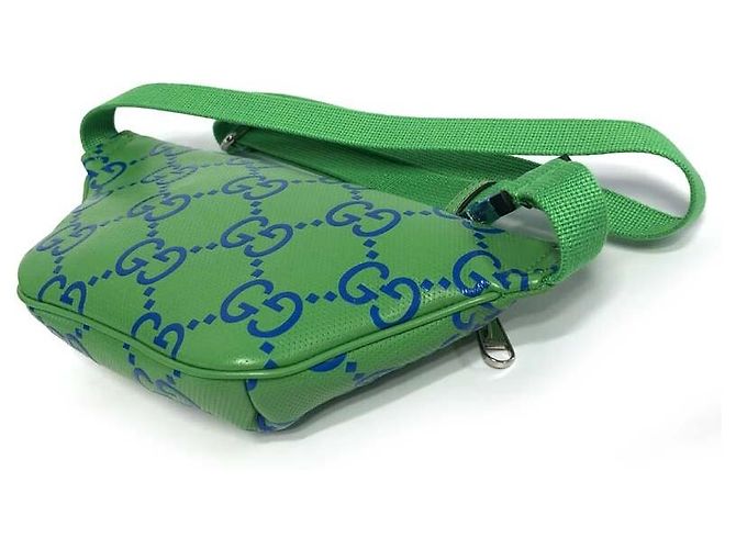 Gucci Borsa a tracolla a rilievo AABDQ Verde - vista 7