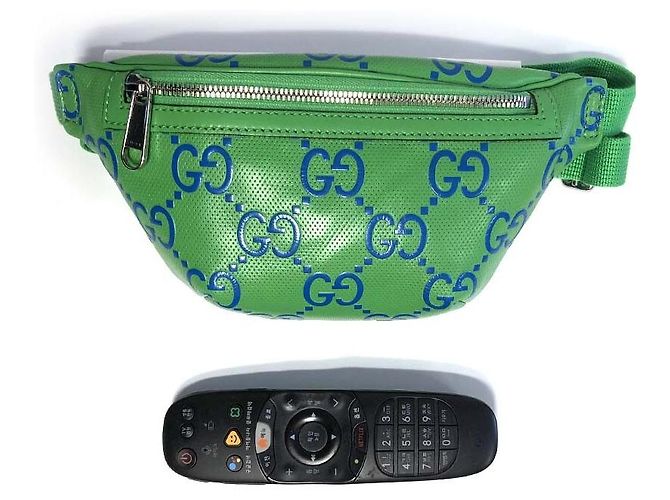 Gucci Borsa a tracolla a rilievo AABDQ Verde - vista 8
