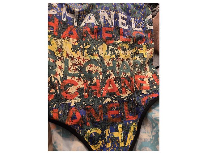 Chanel Einteiler-Badeanzug mit All-Over-Logo-Print Mehrfarben - Ansicht 3