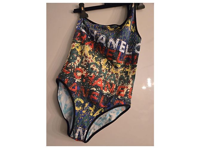Chanel Einteiler-Badeanzug mit All-Over-Logo-Print Mehrfarben - Ansicht 6