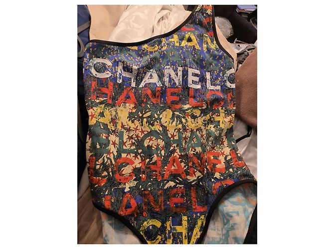 Chanel Einteiler-Badeanzug mit All-Over-Logo-Print Mehrfarben - Ansicht 7
