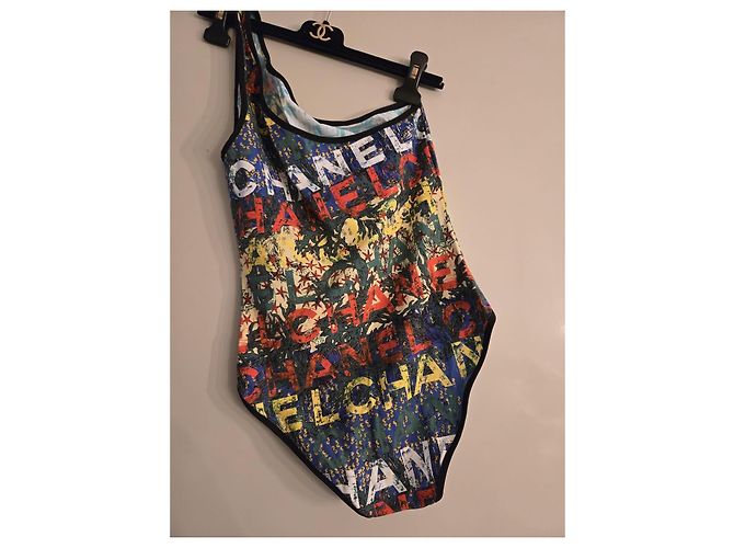 Chanel Einteiler-Badeanzug mit All-Over-Logo-Print Mehrfarben - Ansicht 8