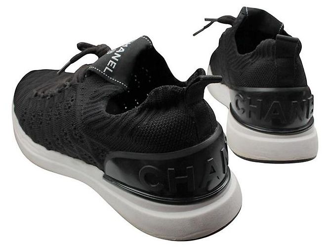 Chanel Schwarze Strick-Sneaker - Ansicht 5