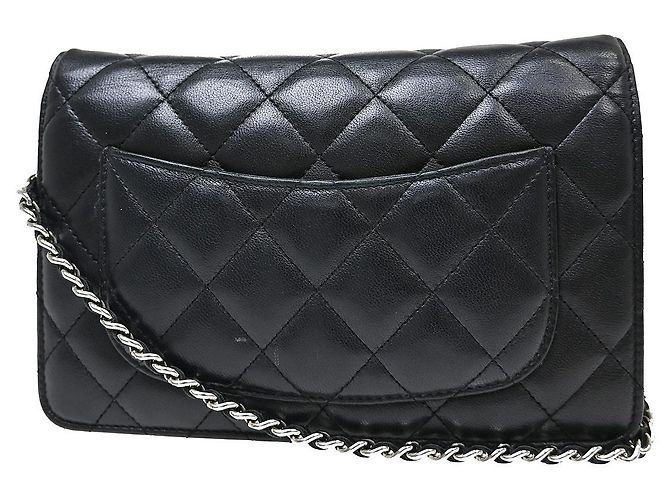 Chanel Wallet on Chain gestepptes Lammleder Small Schwarz - Ansicht 2